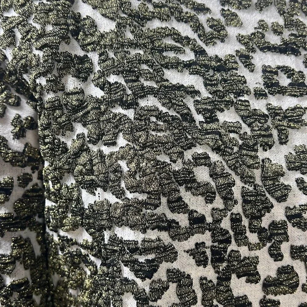 Jonathan Simkhai Animal Print Jacquard Cropped Sweater Lace L NWT